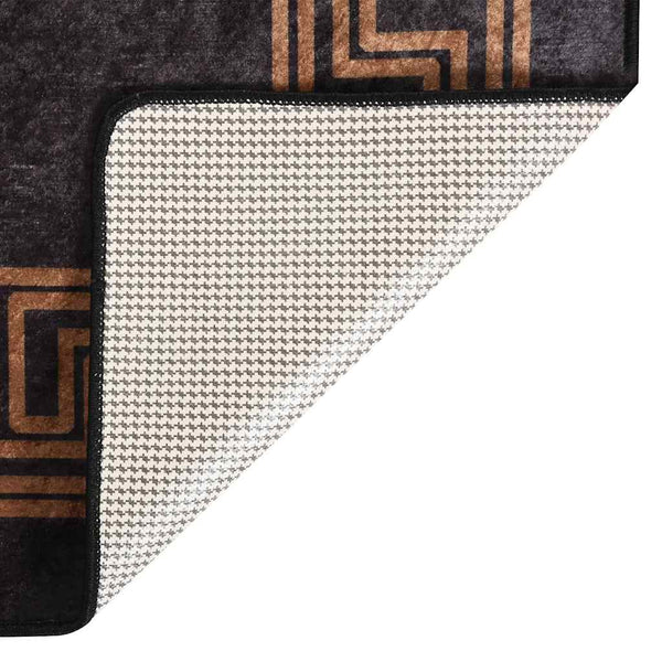 vidaXL Washable Rug 80x300 cm Black and Gold