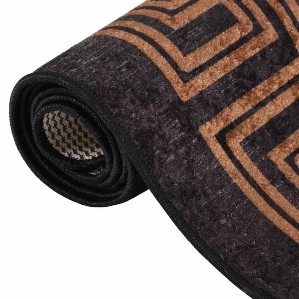 vidaXL Washable Rug 120x180 cm Black and Gold