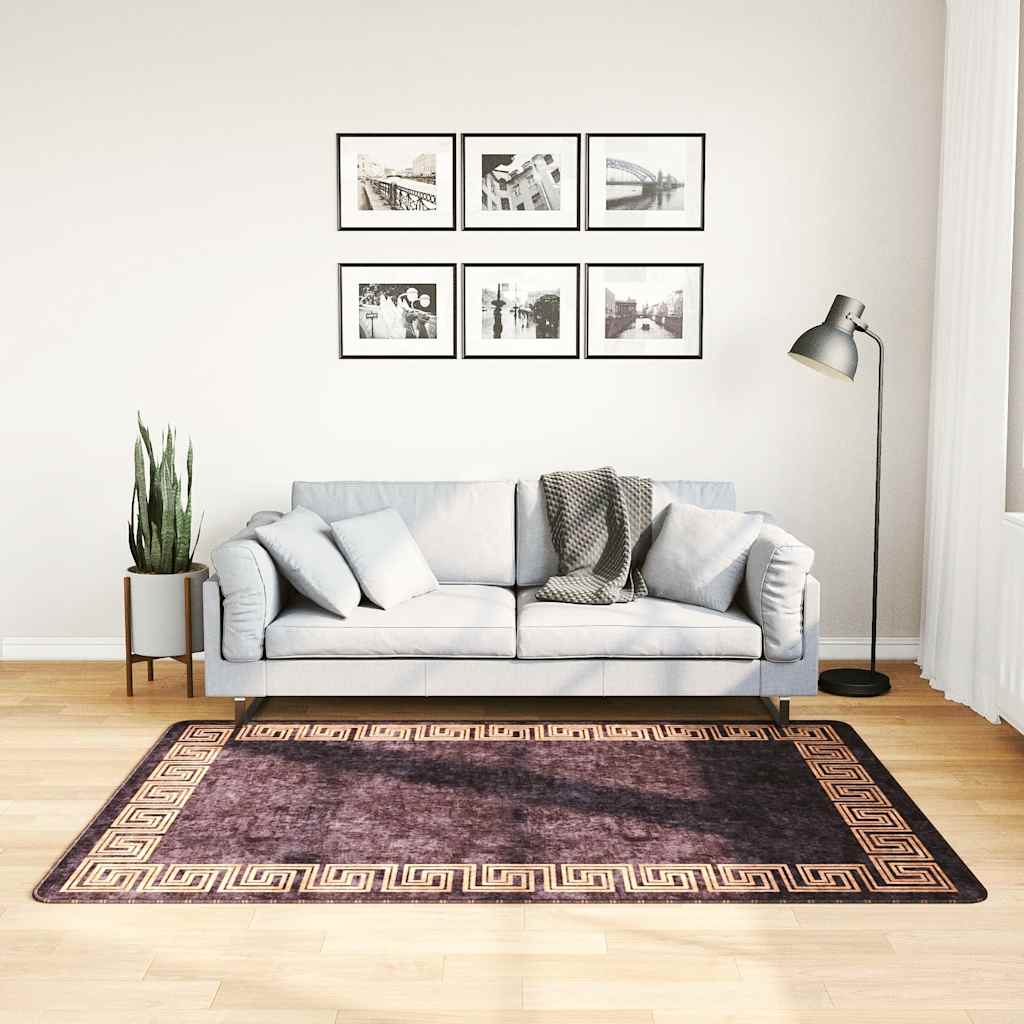 vidaXL Washable Rug 120x180 cm Black and Gold