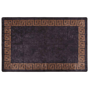 vidaXL Washable Rug Black and Gold 160x230 cm