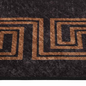 vidaXL Washable Rug Black and Gold 160x230 cm