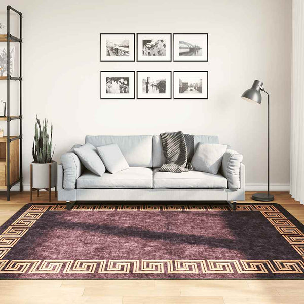 vidaXL Washable Rug Black and Gold 160x230 cm
