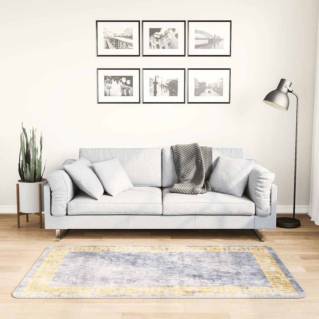 vidaXL Washable Rug 80x150 cm Grey