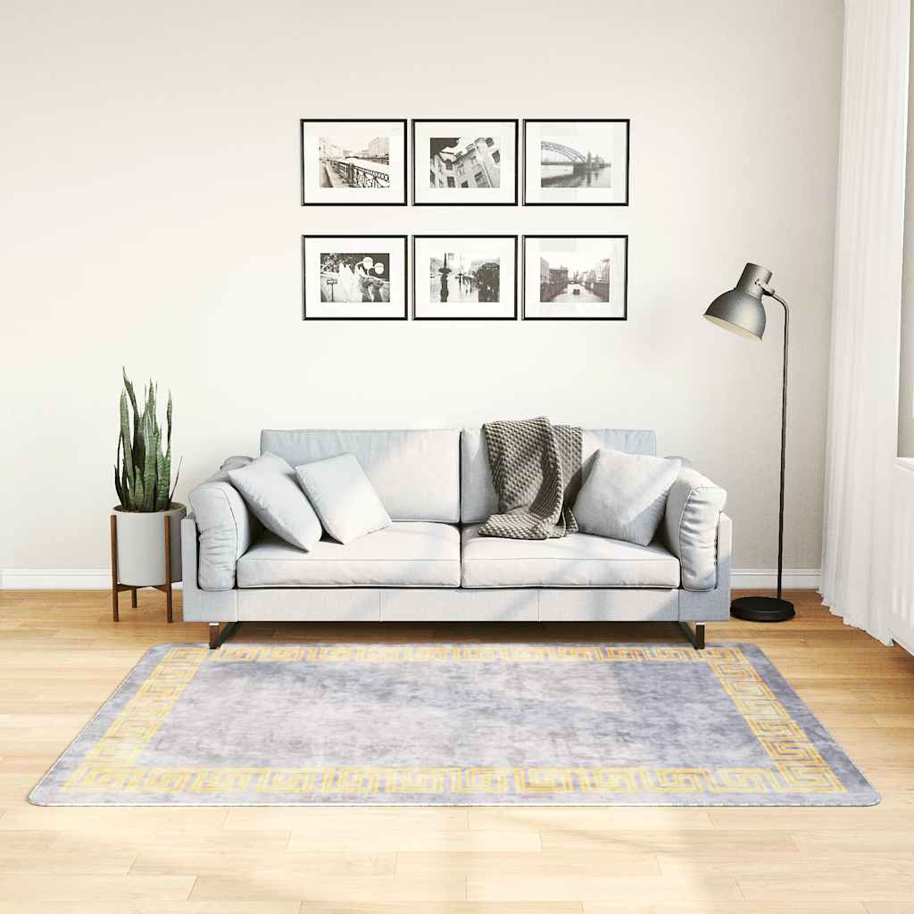 vidaXL Washable Rug Grey 120x180 cm