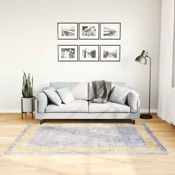 vidaXL Washable Rug Grey 120x180 cm