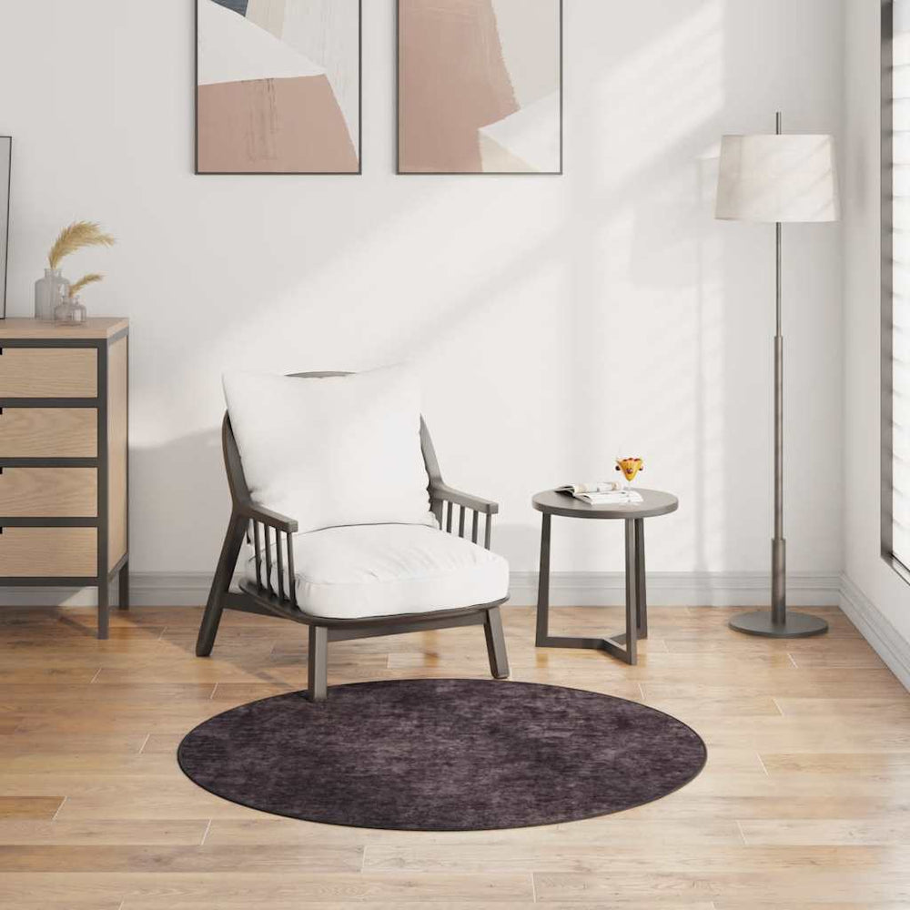 vidaXL Washable Rug φ120 cm Anthracite