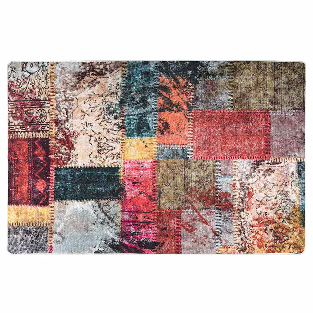 vidaXL Washable Patchwork Rug 80x150 cm Multicolored