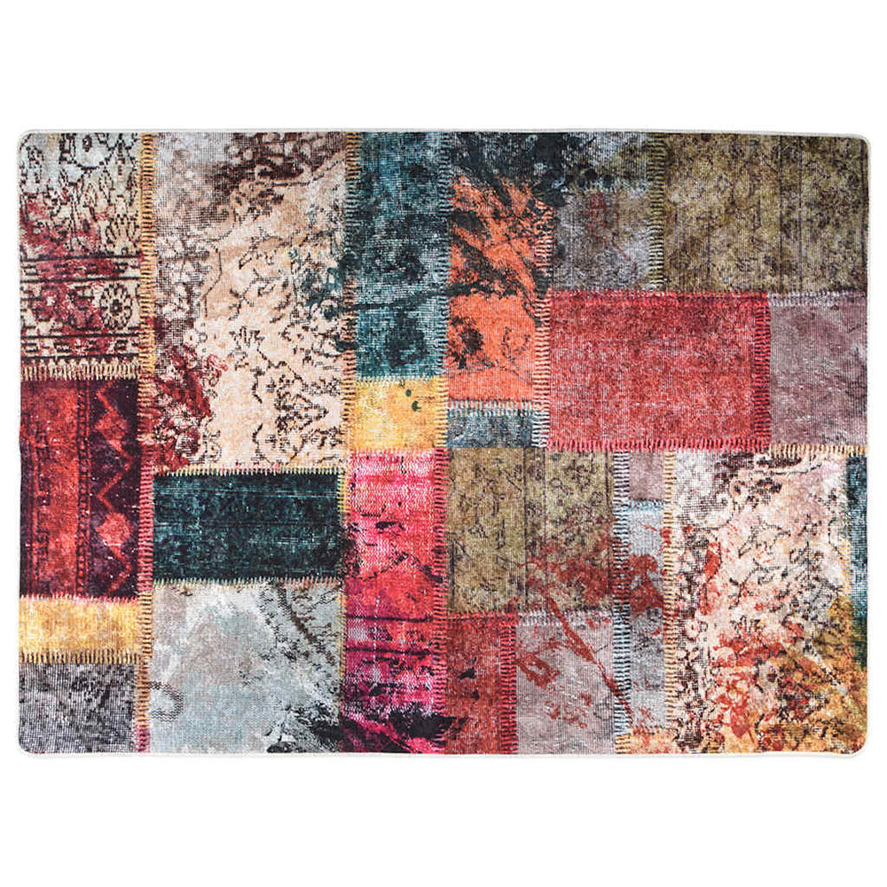 vidaXL Washable Patchwork Rug Multicolored 120x180 cm