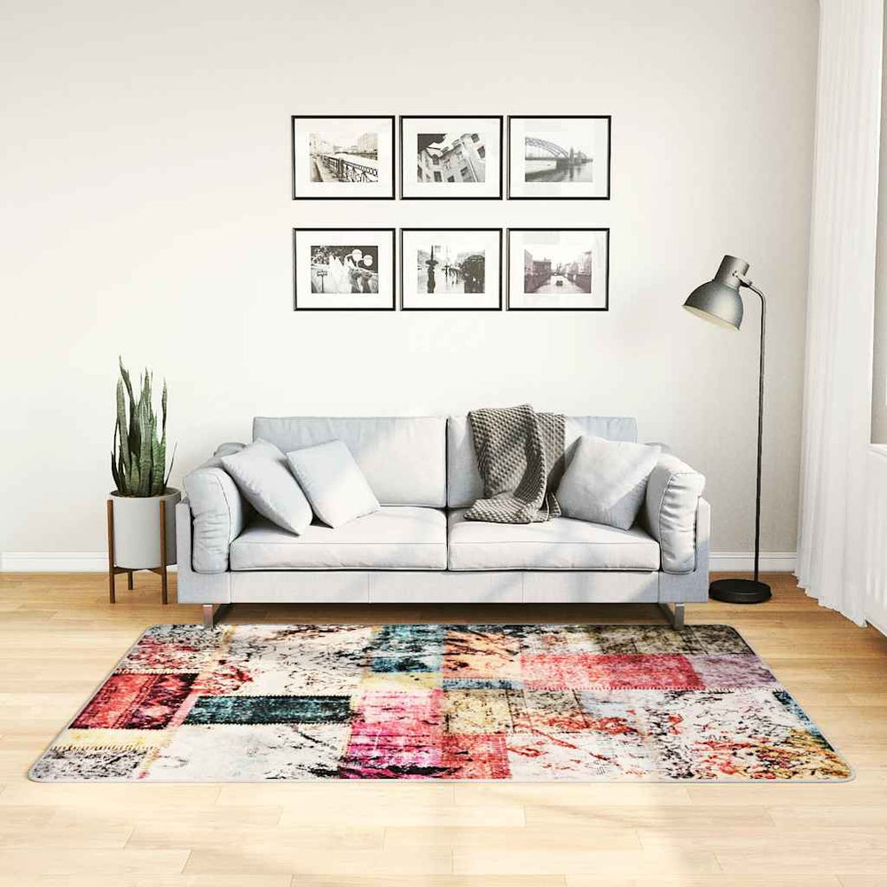 vidaXL Washable Patchwork Rug Multicolored 120x180 cm