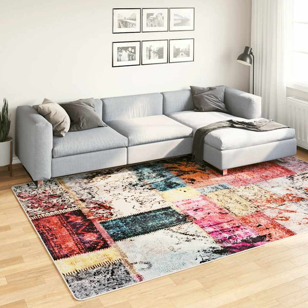 vidaXL Washable Patchwork Rug Multicolour 190x300 cm