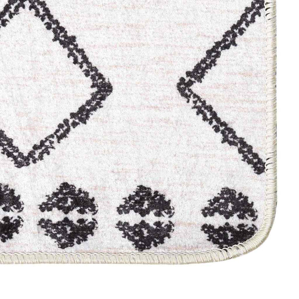 vidaXL Washable Rug 80x150 cm Black and White