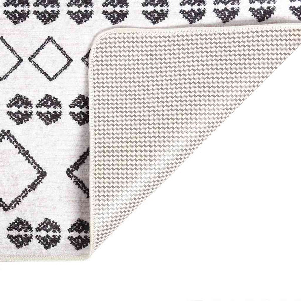 vidaXL Washable Rug 80x150 cm Black and White
