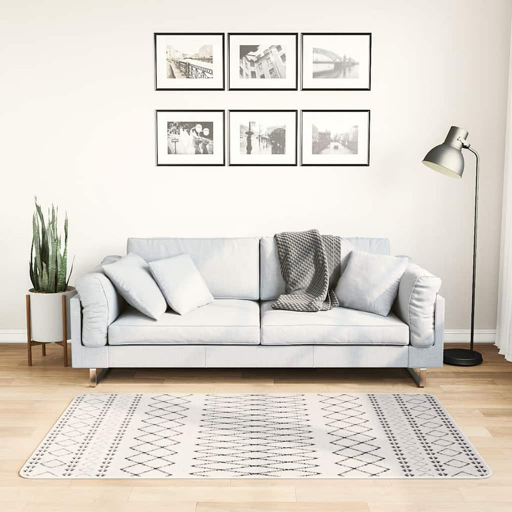 vidaXL Washable Rug 80x150 cm Black and White