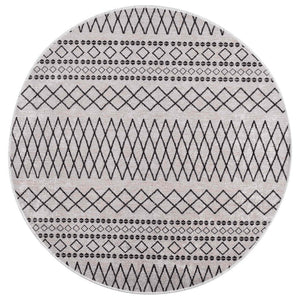 vidaXL Washable Rug Black and White φ120 cm