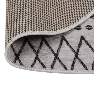 vidaXL Washable Rug Black and White φ120 cm