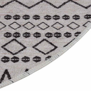 vidaXL Washable Rug Black and White φ120 cm