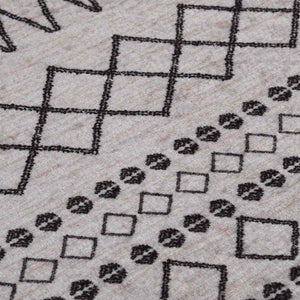 vidaXL Washable Rug Black and White φ120 cm