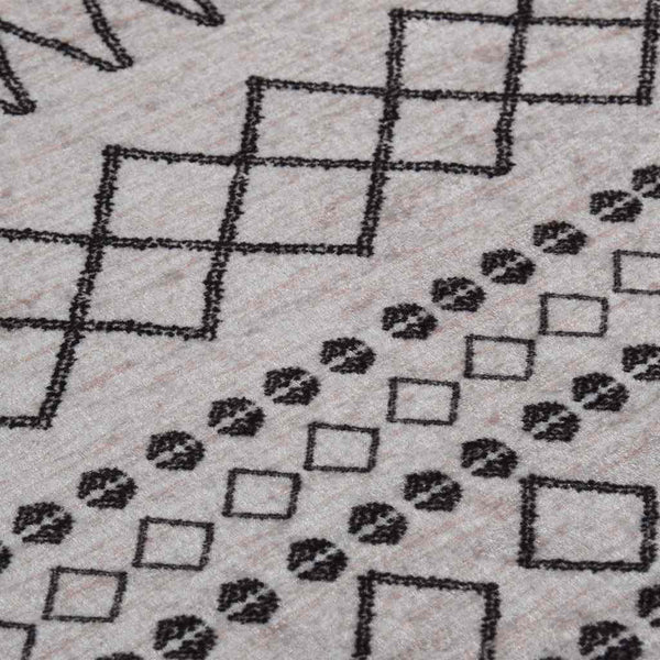 vidaXL Washable Rug Black and White φ120 cm