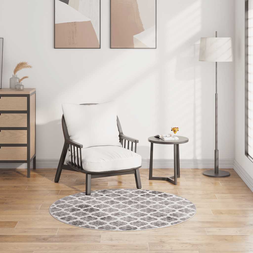 vidaXL Washable Rug Multicolour φ120 cm