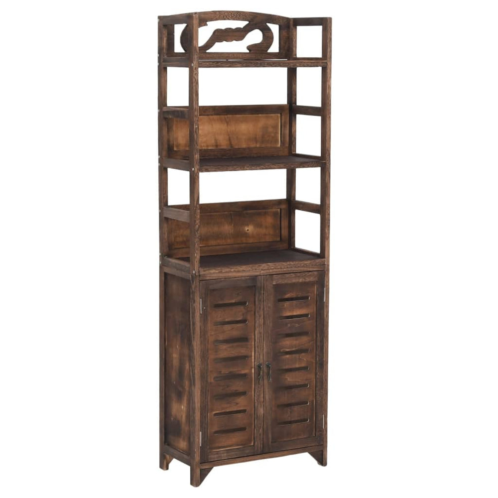 vidaXL Display Cabinet Dark Brown 46x24x140 cm Solid Paulownia Wood