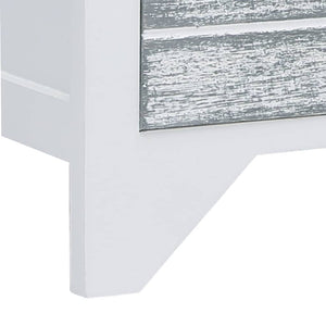 vidaXL TV Cabinet White and Grey 108x30x40 cm Solid Paulownia Wood