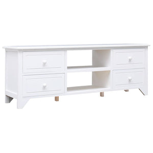 vidaXL TV Cabinet White 108x30x40 cm Solid Paulownia Wood