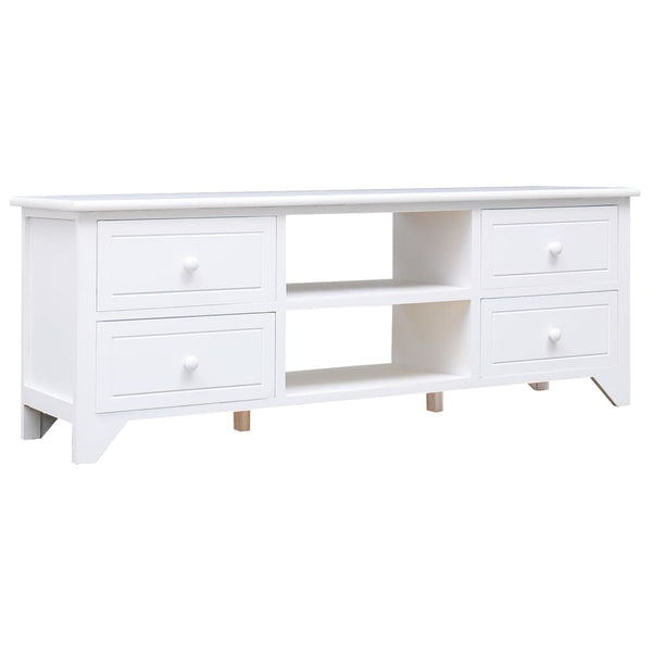vidaXL TV Cabinet White 108x30x40 cm Solid Paulownia Wood