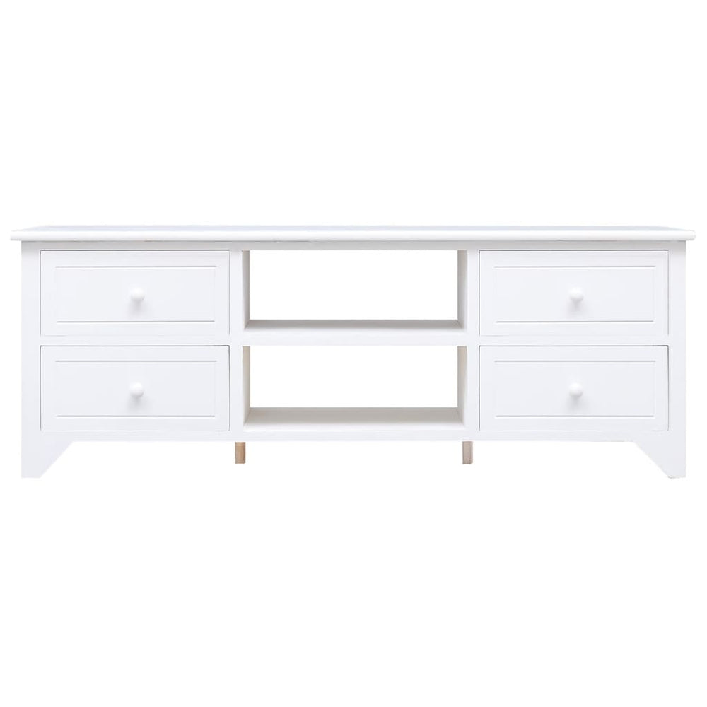 vidaXL TV Cabinet White 108x30x40 cm Solid Paulownia Wood
