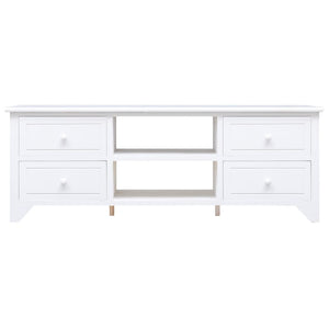 vidaXL TV Cabinet White 108x30x40 cm Solid Paulownia Wood