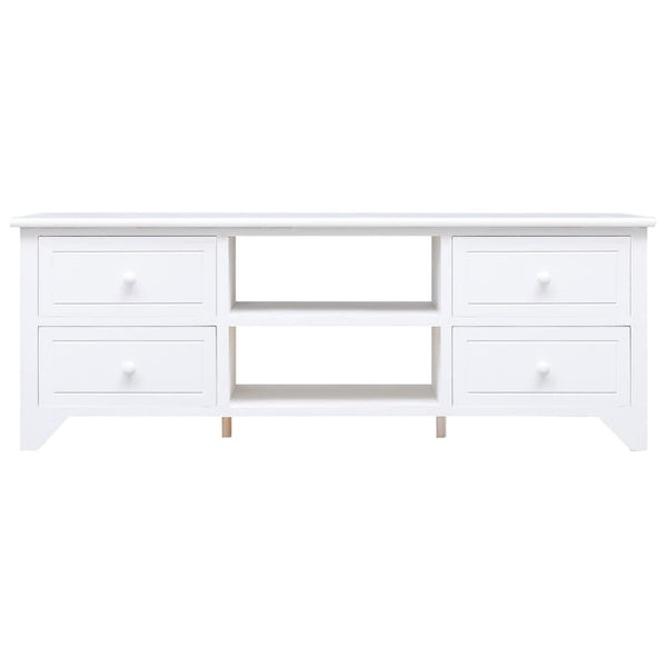 vidaXL TV Cabinet White 108x30x40 cm Solid Paulownia Wood