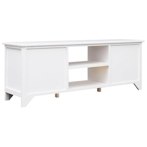 vidaXL TV Cabinet White 108x30x40 cm Solid Paulownia Wood