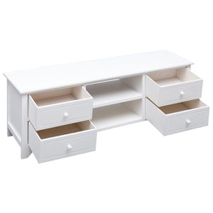 vidaXL TV Cabinet White 108x30x40 cm Solid Paulownia Wood