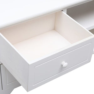 vidaXL TV Cabinet White 108x30x40 cm Solid Paulownia Wood