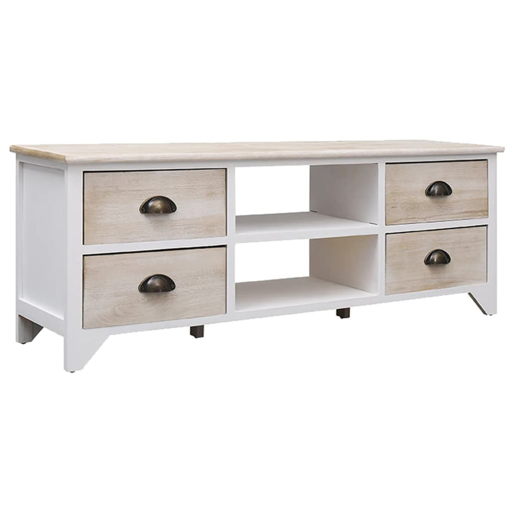 vidaXL TV Cabinet 108x30x40 cm Solid Paulownia Wood