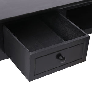 vidaXL Desk Black 108x45x76 cm Solid Paulownia Wood