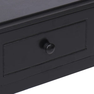 vidaXL Desk Black 108x45x76 cm Solid Paulownia Wood