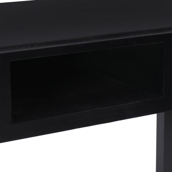 vidaXL Desk Black 108x45x76 cm Solid Paulownia Wood