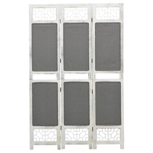 vidaXL 3-Panel Room Divider Grey 105x165 cm Fabric
