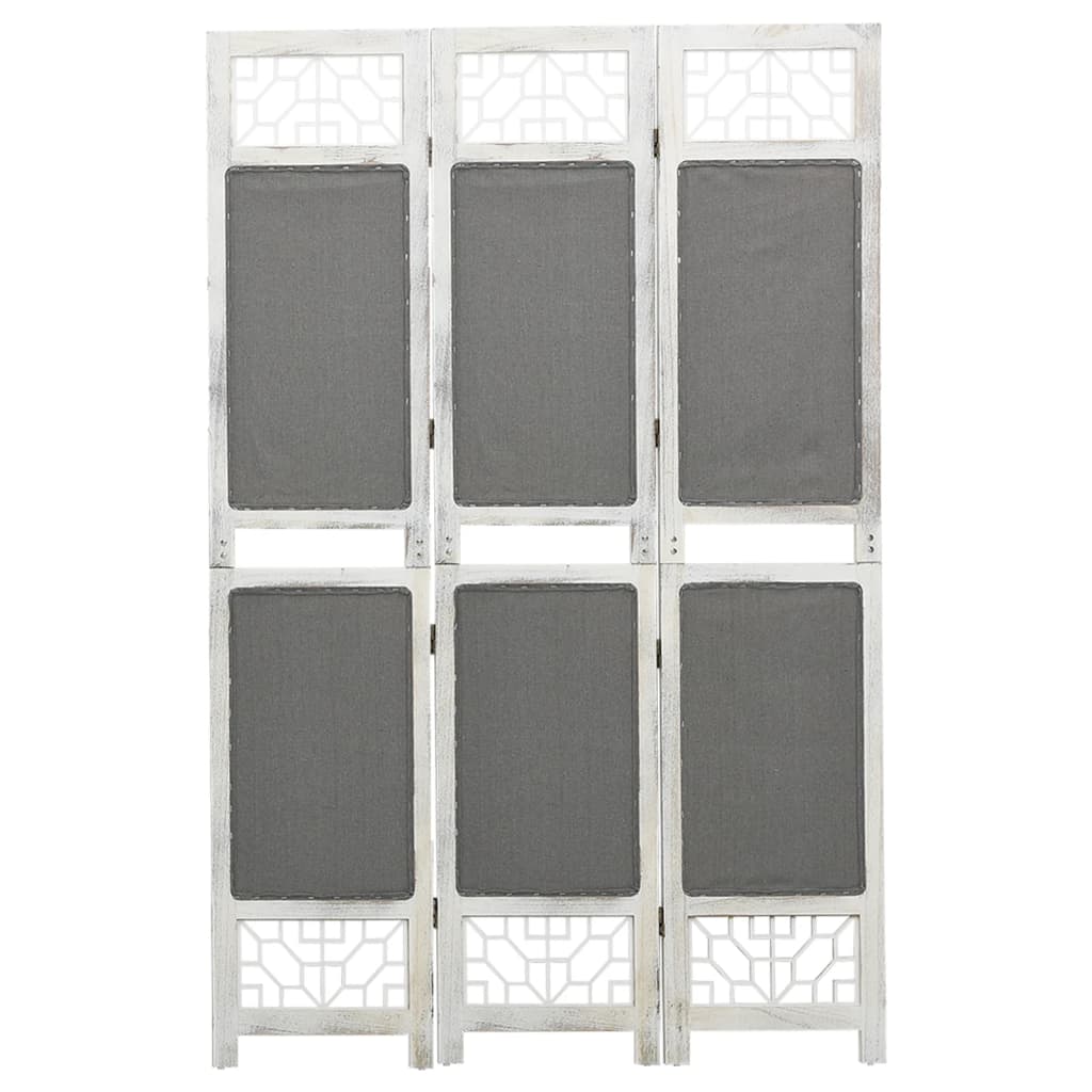 vidaXL 3-Panel Room Divider Grey 105x165 cm Fabric