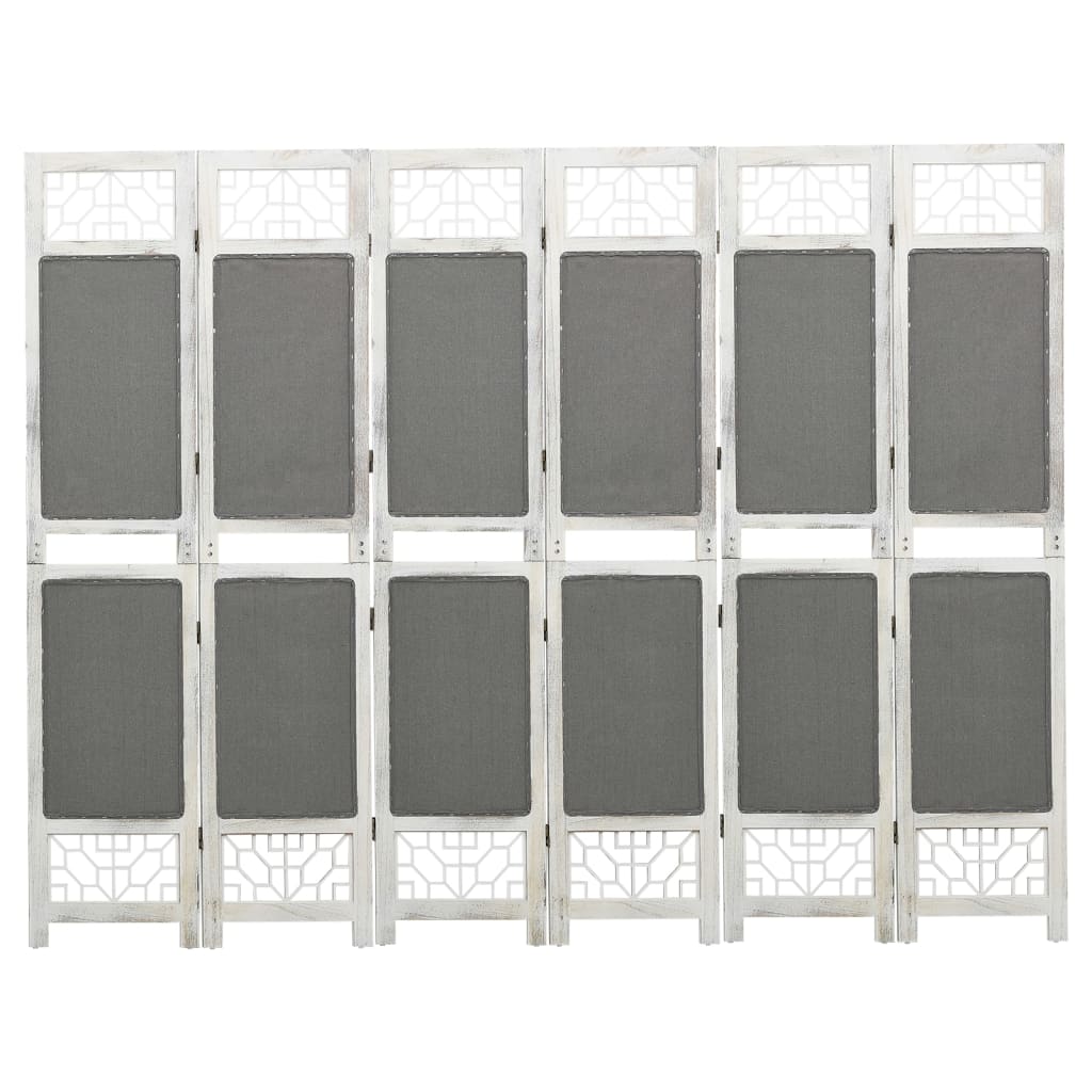 vidaXL 6-Panel Room Divider Grey 210x165 cm Fabric