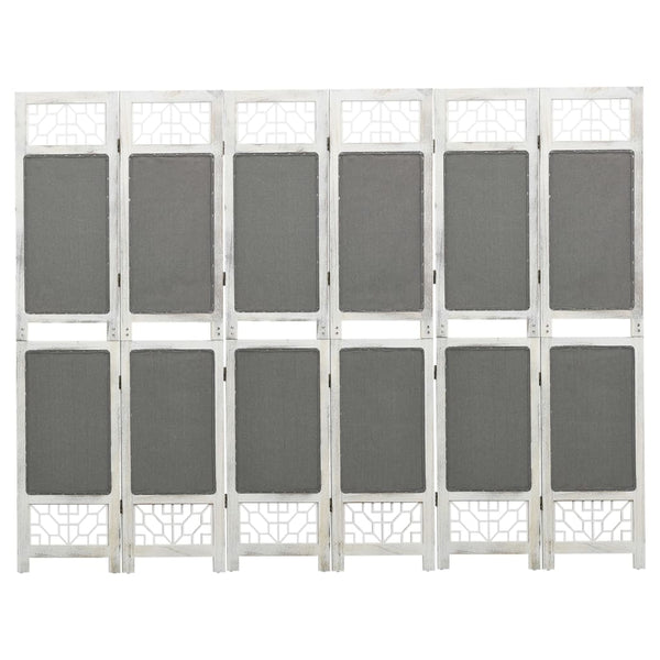 vidaXL 6-Panel Room Divider Grey 210x165 cm Fabric