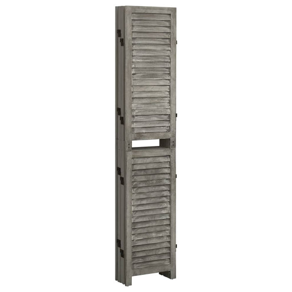 vidaXL 6-Panel Room Divider Grey 214x166 cm Solid Wood