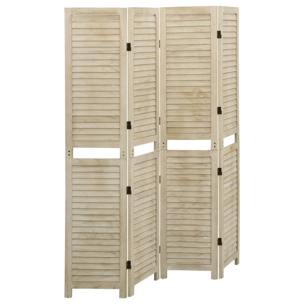 vidaXL 4-Panel Room Divider 140x165 cm Solid Paulownia Wood