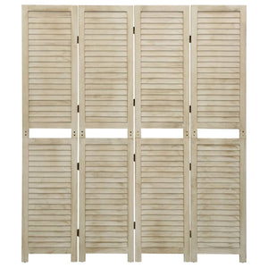 vidaXL 4-Panel Room Divider 140x165 cm Solid Paulownia Wood