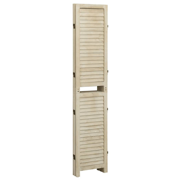 vidaXL 4-Panel Room Divider 140x165 cm Solid Paulownia Wood