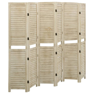 vidaXL 6-Panel Room Divider 210x165 cm Solid Paulownia Wood