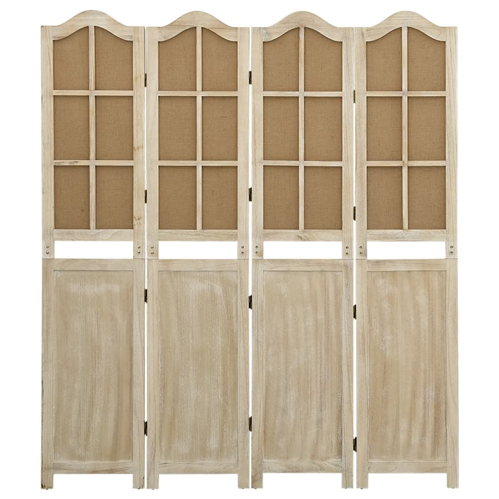 vidaXL 4-Panel Room Divider Brown 140x165 cm Fabric
