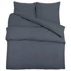 vidaXL Duvet Cover Set Anthracite 140x200 cm Lightweight Microfiber