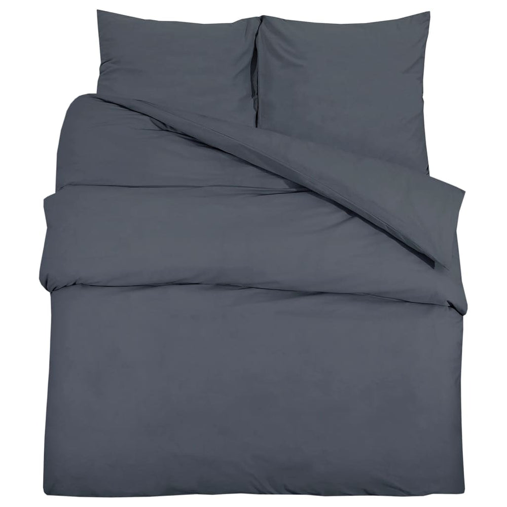vidaXL Bedding Set Anthracite 240x220 cm Lightweight Microfiber