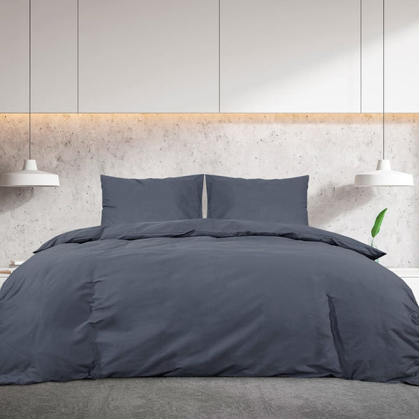 vidaXL Bedding Set Anthracite 240x220 cm Lightweight Microfiber